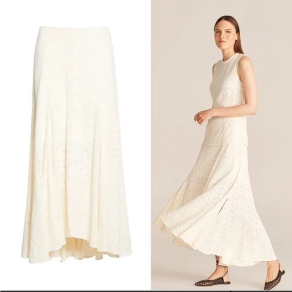 NWT Rebecca Taylor Cream A-Line Skirt - Picture 1 of 9